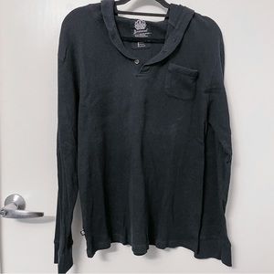 Irreverent Black Knit Hoodie XXL